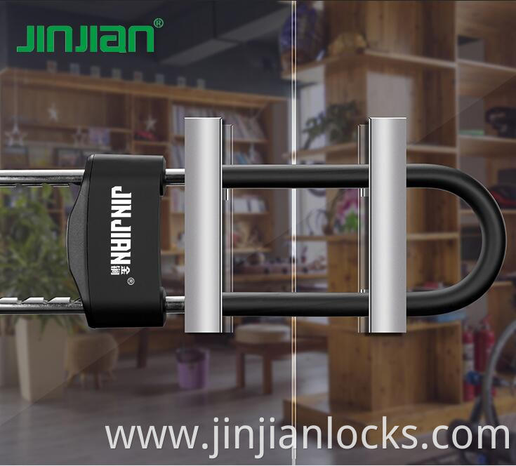 U Lock Fingerprint Intelligent Fingerprint Lock for Shop Glass Door Office Long Shackle